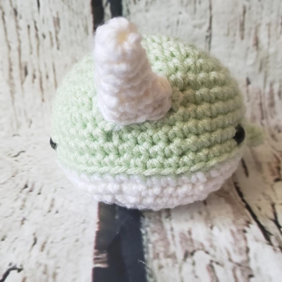 Light Green Crochet Narwhal Amigurumi - Picture 8 of 12